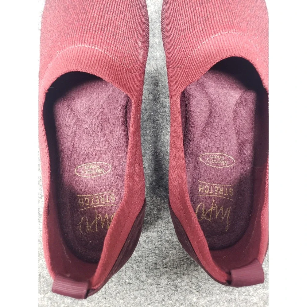 Impo Glenmory Women Shoes 9M Burgundy Stretch Comfort Wedge Pump Pull On Outdoor